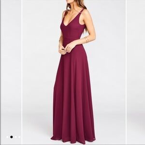 New Show Me Your MuMu Jenn Maxi Dress in Merlot Chiffon